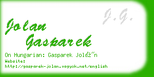 jolan gasparek business card